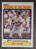 1990 Fleer #630A Will Clark '89 ERR/32 total bases on card back