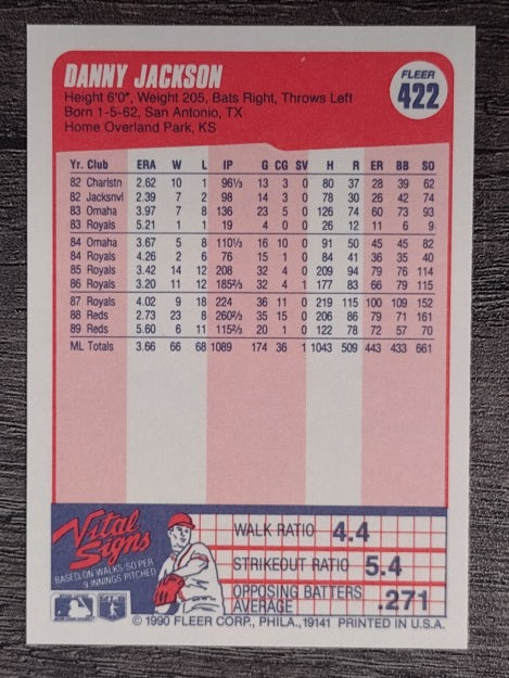 1990 Fleer #422 Danny Jackson