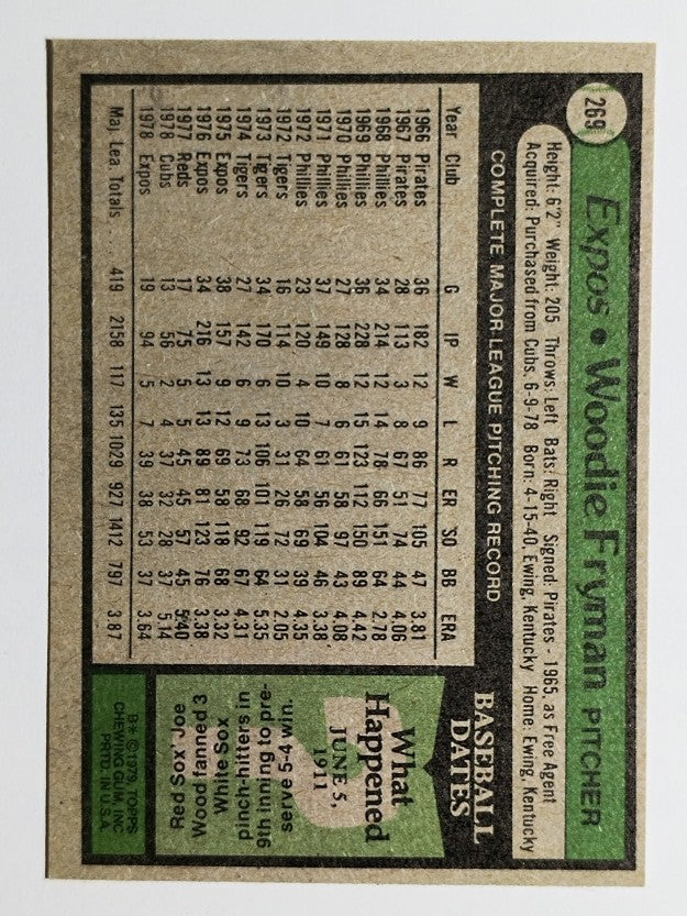 1979 Topps #269 Woodie Fryman (NM)