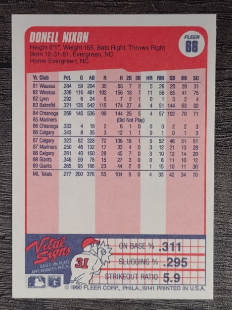 1990 Fleer #66 Donell Nixon