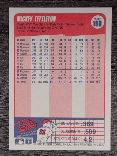 1990 Fleer #190 Mickey Tettleton
