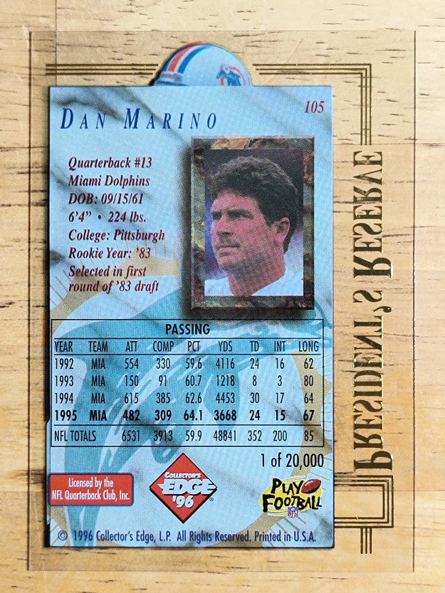 1996 CE President's Reserve #105 Dan Marino