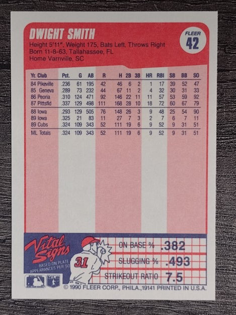 1990 Fleer #42 Dwight Smith