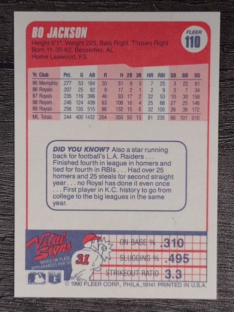 1990 Fleer #110 Bo Jackson