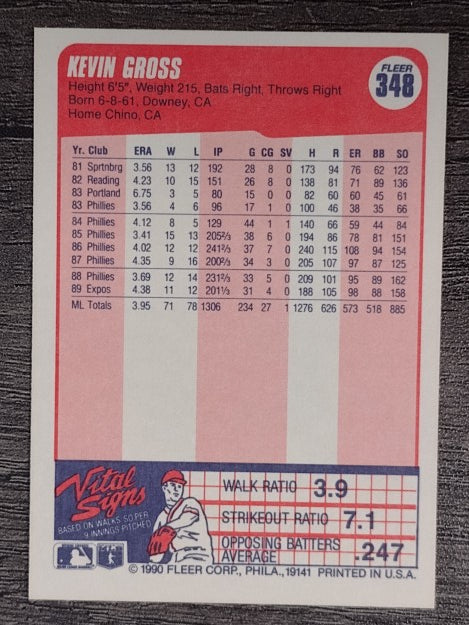 1990 Fleer #348 Kevin Gross