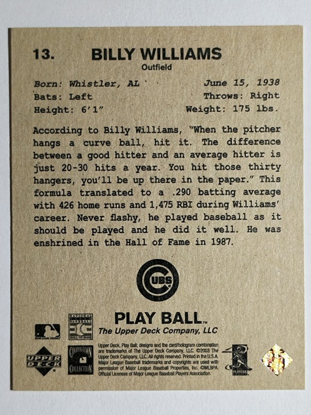 2003 Upper Deck Play Ball 1941 Series #13 Billy Williams