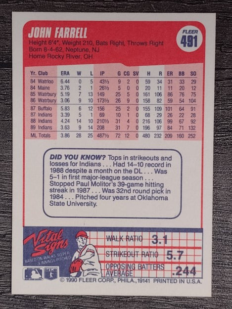 1990 Fleer #491 John Farrell