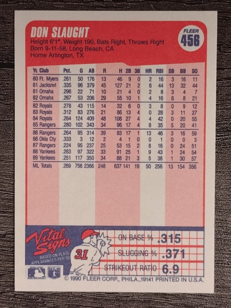 1990 Fleer #456 Don Slaught