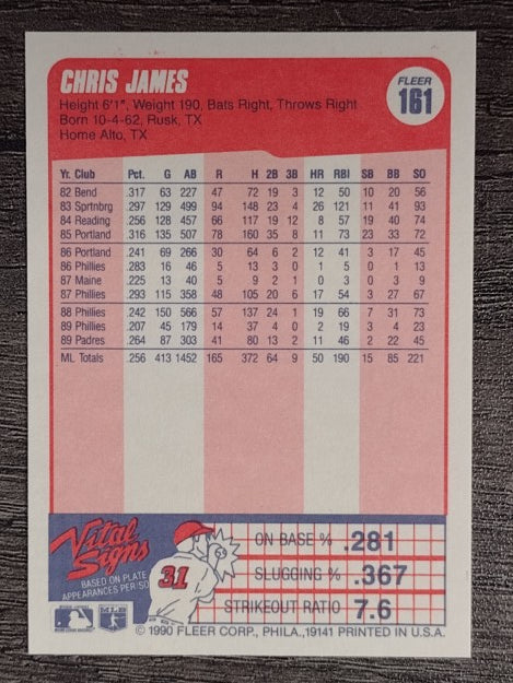1990 Fleer #161 Chris James
