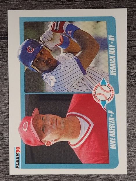 1990 Fleer #645 Mike Roesler RC/Derrick May RC