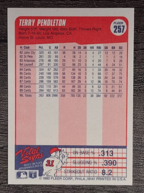 1990 Fleer #257 Terry Pendleton