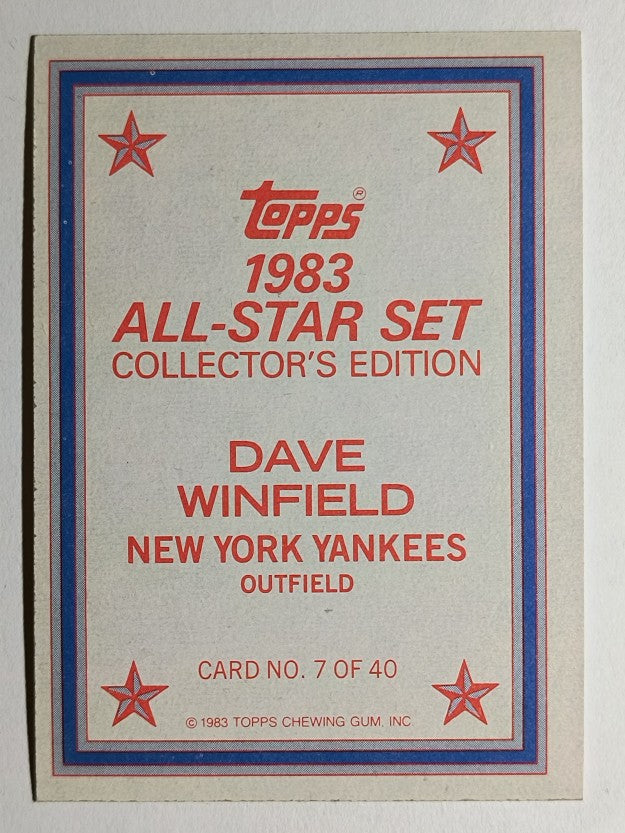 1983 Topps Glossy Send-Ins #7 Dave Winfield