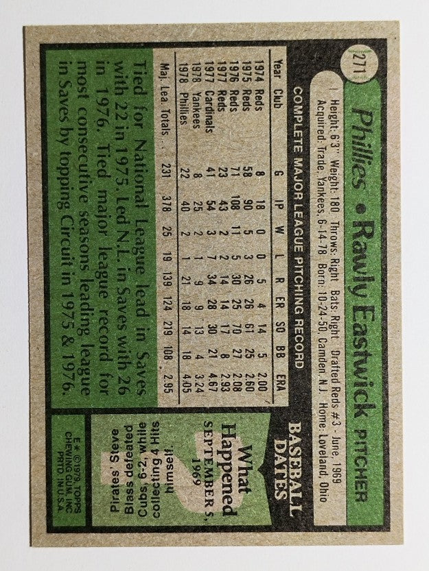 1979 Topps #271 Rawly Eastwick (EXMT)
