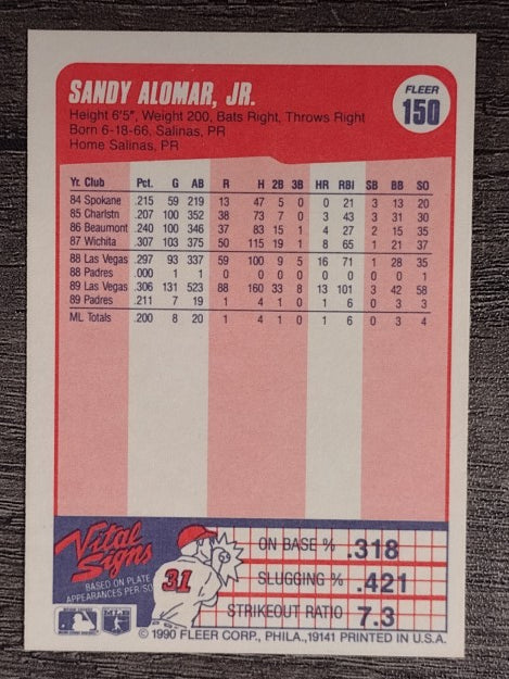 1990 Fleer #150 Sandy Alomar Jr.