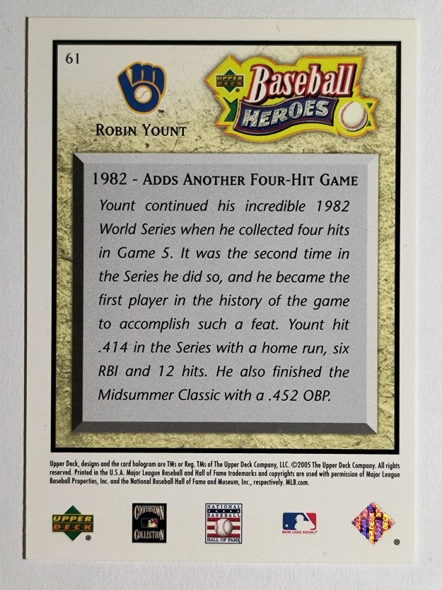 2005 Upper Deck Baseball Heroes #61 Robin Yount