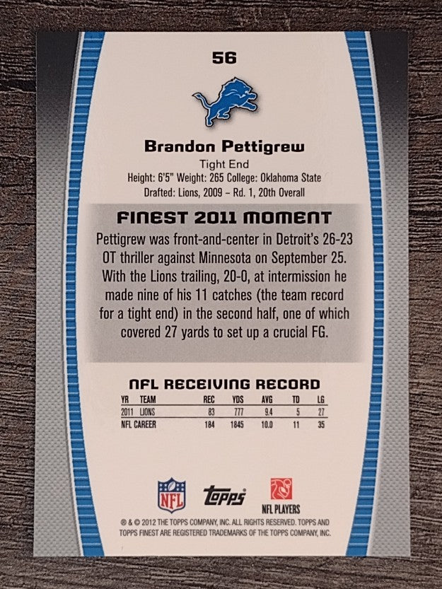 2012 Finest #56 Brandon Pettigrew
