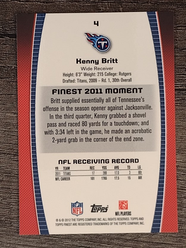 2012 Finest #4 Kenny Britt