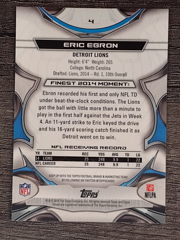 2015 Finest #4 Eric Ebron