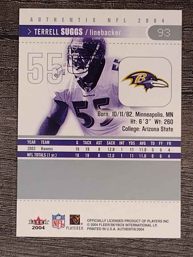 2004 Fleer Authentix #93 Terrell Suggs