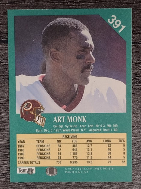1991 Fleer #391 Art Monk