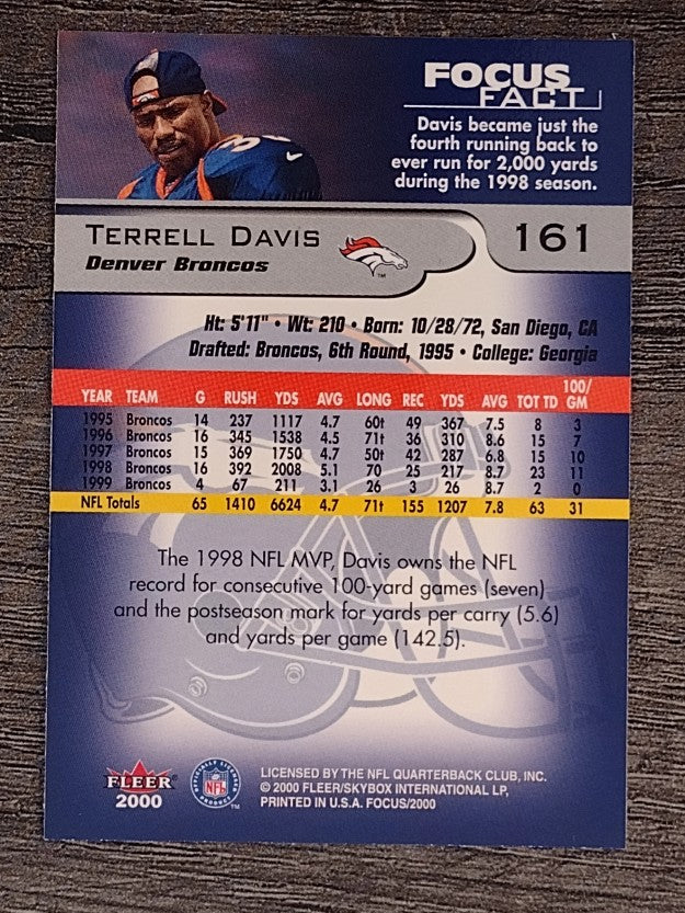 2000 Fleer Focus #161 Terrell Davis