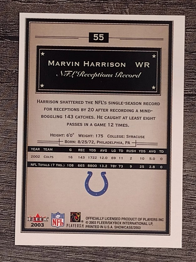 2003 Fleer Showcase #55 Marvin Harrison