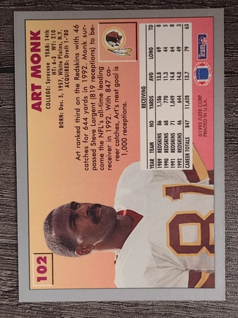 1993 Fleer #102 Art Monk