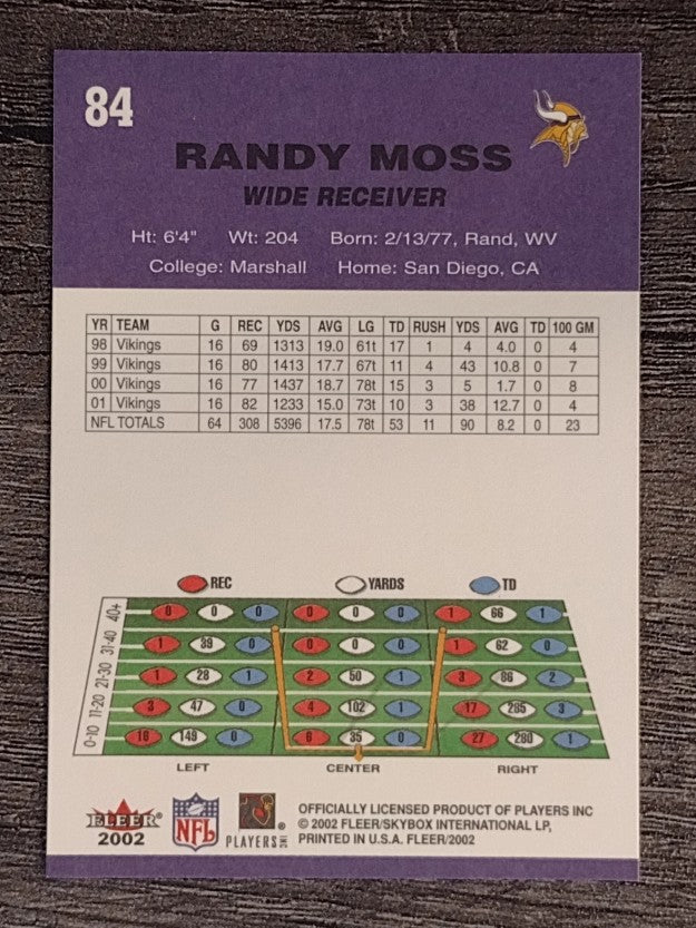 2002 Fleer Tradition #84 Randy Moss