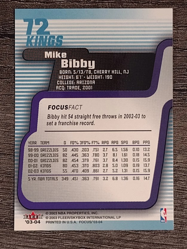 2003-04 Fleer Focus #72 Mike Bibby