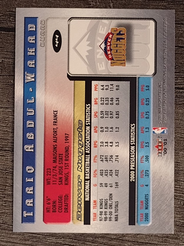 2000-01 Fleer Futures #44 Tariq Abdul-Wahad