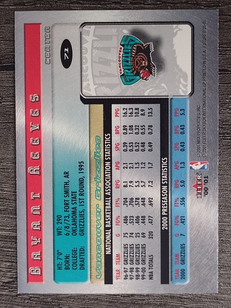 2000-01 Fleer Futures #71 Bryant Reeves