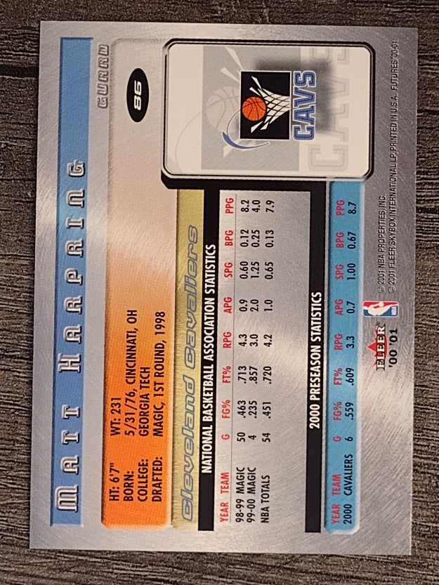 2000-01 Fleer Futures #86 Matt Harpring