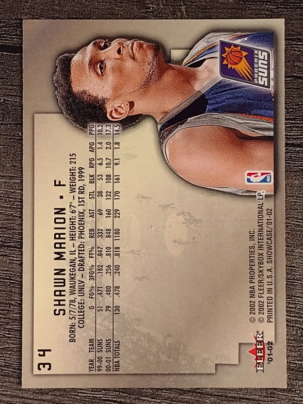 2001-02 Fleer Showcase #34 Shawn Marion