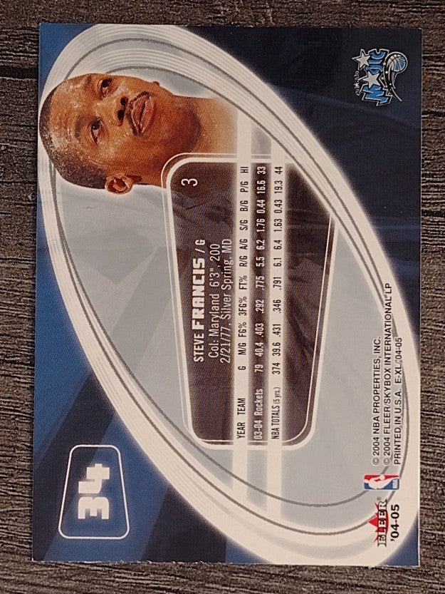 2004-05 E-XL #34 Steve Francis