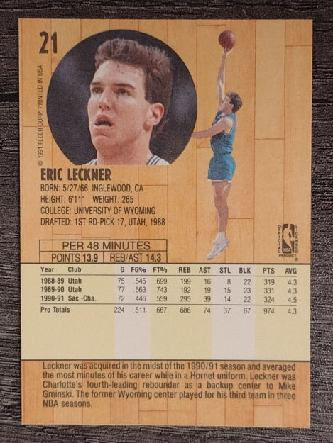 1991-92 Fleer #21 Eric Leckner