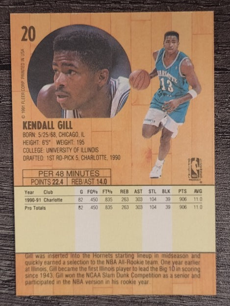 1991-92 Fleer #20 Kendall Gill