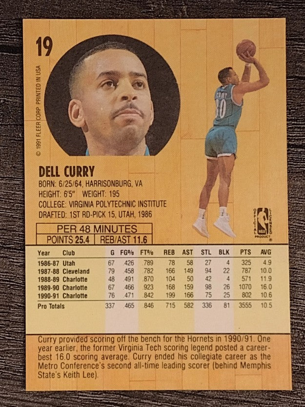 1991-92 Fleer #19 Dell Curry