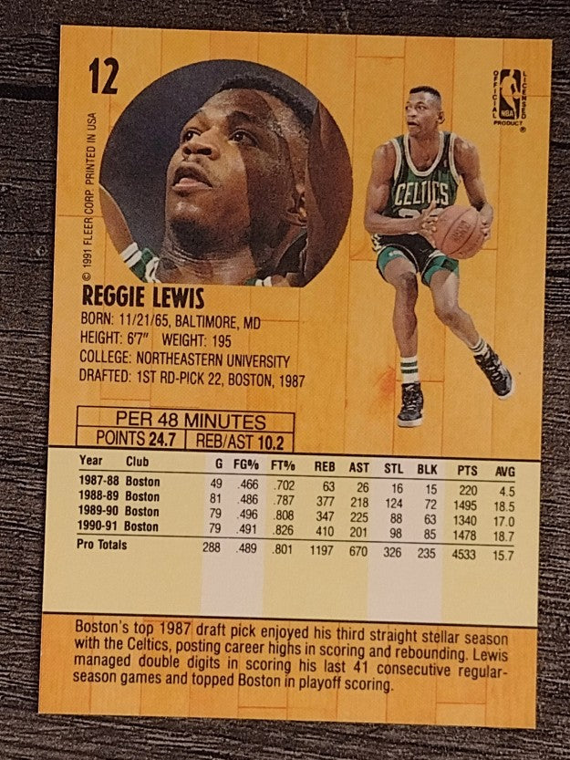 1991-92 Fleer #12 Reggie Lewis