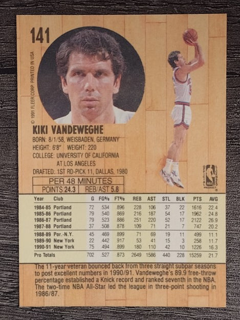 1991-92 Fleer #141 Kiki Vandeweghe