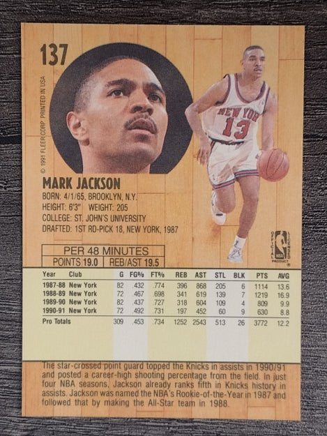 1991-92 Fleer #137 Mark Jackson