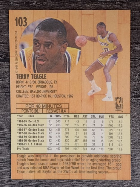 1991-92 Fleer #103 Terry Teagle