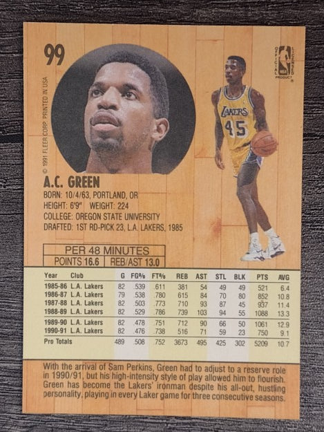 1991-92 Fleer #99 A.C. Green