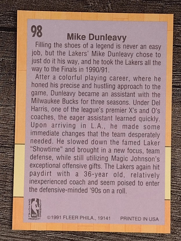 1991-92 Fleer #98 Mike Dunleavy CO