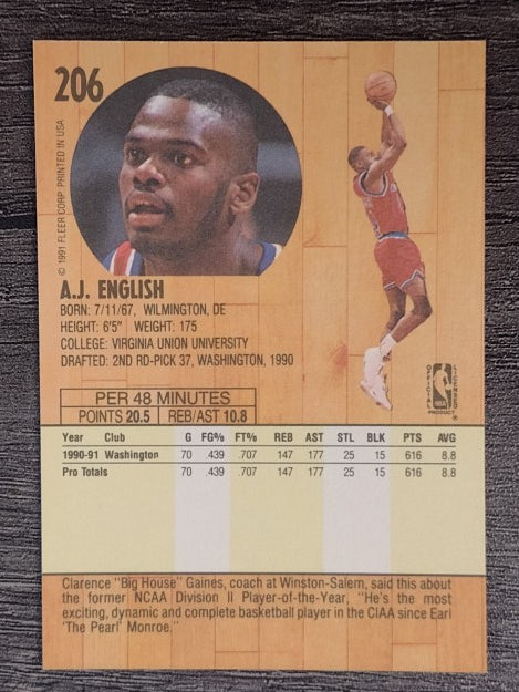 1991-92 Fleer #206 A.J. English