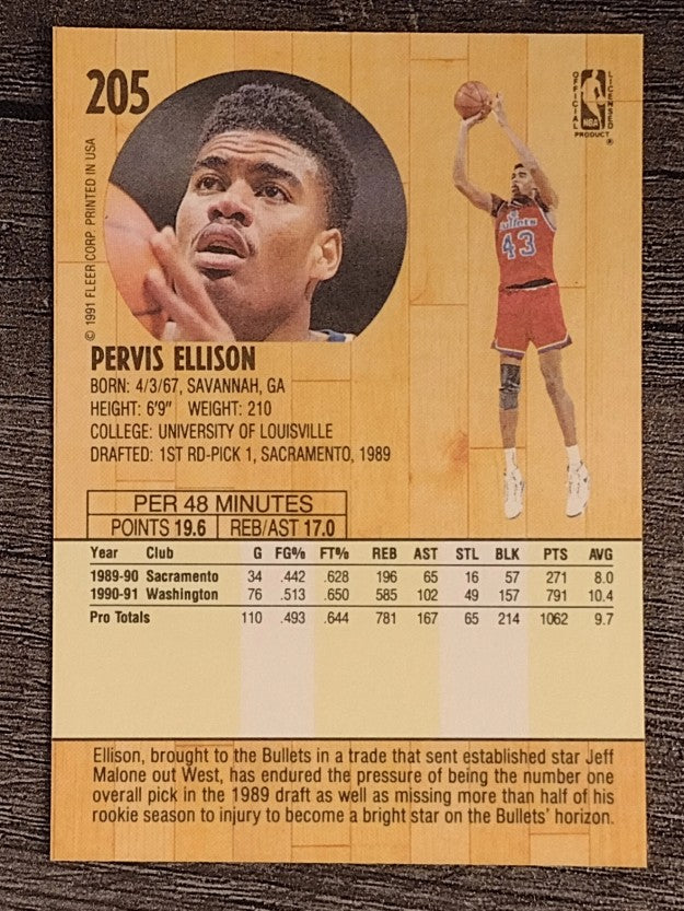 1991-92 Fleer #205 Pervis Ellison