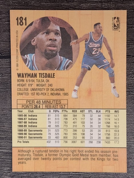 1991-92 Fleer #181 Wayman Tisdale