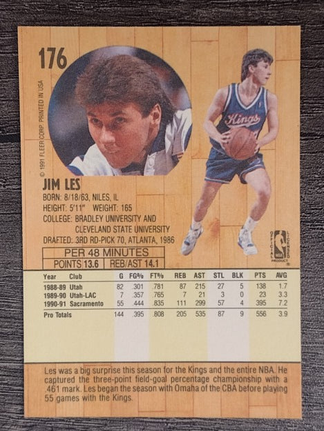 1991-92 Fleer #176 Jim Les RC