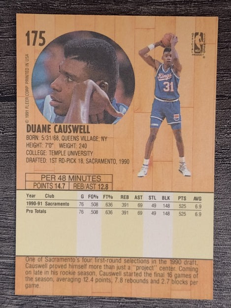 1991-92 Fleer #175 Duane Causwell