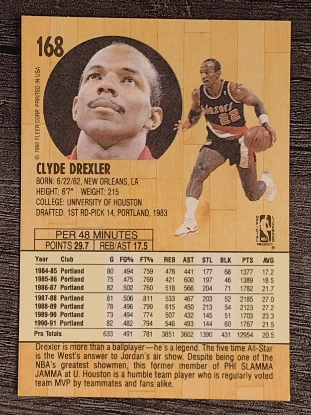 1991-92 Fleer #168 Clyde Drexler