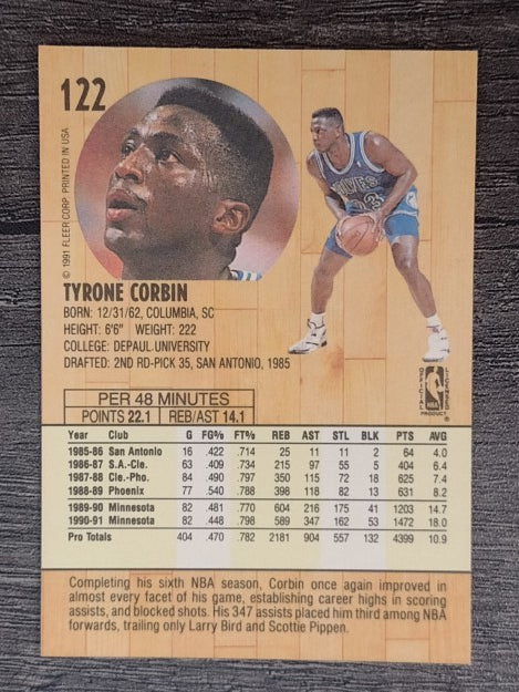 1991-92 Fleer #122 Tyrone Corbin
